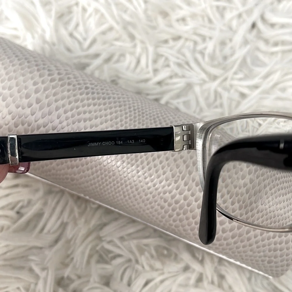 Jimmy Choo 184 1A3 140 Black Glitter Cat Eye Eyeglasses Frames Glasses